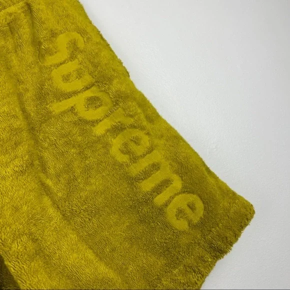 Supreme Yellow Terry Cloth Logo Shorts